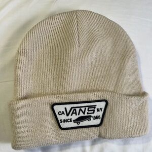 Vans Cream Rib Knit Beanie with Tag